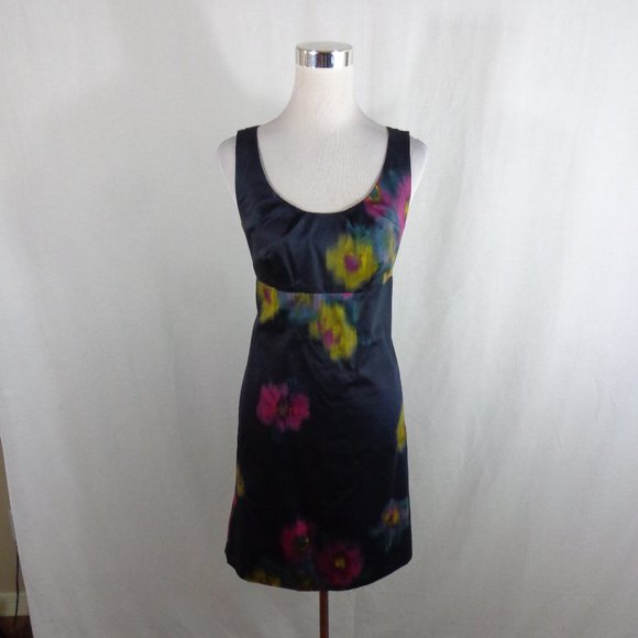 ANN TAYLOR LOFT BLACK SLEEVELESS COTTON STRETCH SHEATH DRESS SZ 4 - Picture 2 of 4